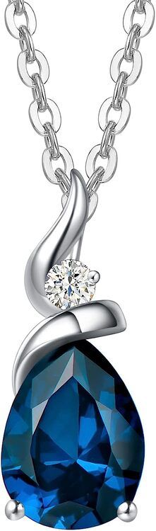 Diamond Pear Shaped Topaz Teardrop Necklace