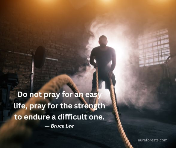 Do not pray for an easy life, pray for the strength to endure a difficult one. ―  Bruce Lee